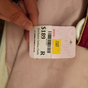 Red Indian Dress with Gold Features